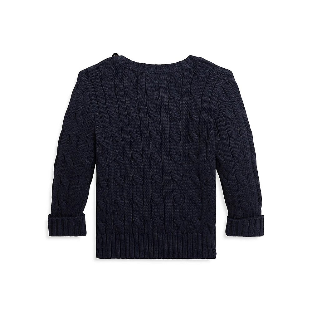 Baby Boy's Cotton Cable-Knit Sweater