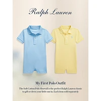 Combinaison-short Polo en doux coton pour bébé garçon