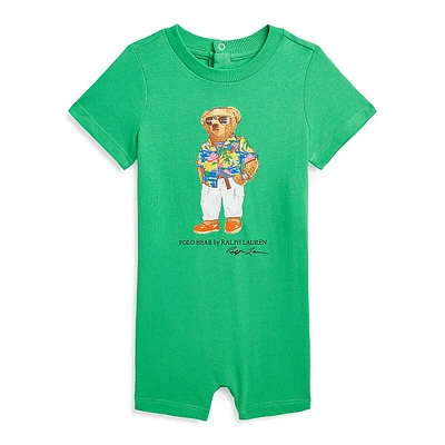 Baby Boy's Polo Bear Jersey Shortalls