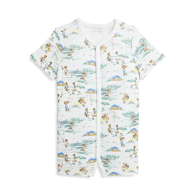 Baby Boy's Polo Bear Sport-Print Shortalls