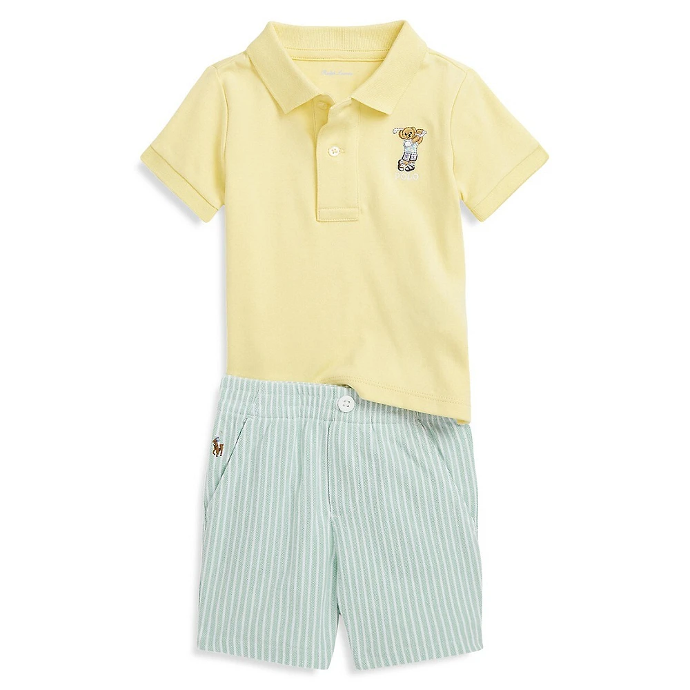 Baby Boy's 2-Piece Polo Shirt & Shorts Set