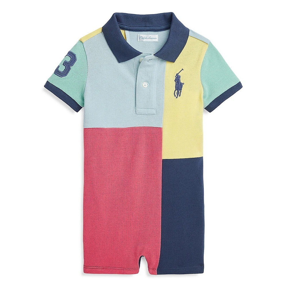 Baby Boy's Big Pony Mesh Polo Shortalls