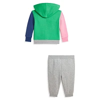 Baby's 2-Piece Colourblock Polo Bear Hoodie & Pants Set