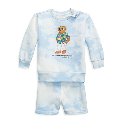 Baby Boy's 2-Piece Polo Bear Fleece Sweatshirt & Short Set