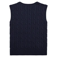 Little Boy's Cotton Cable-Knit Vest