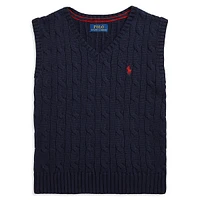 Little Boy's Cotton Cable-Knit Vest