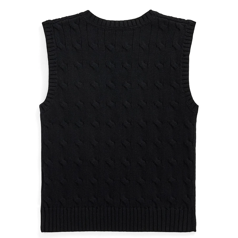 Little Boy's Cable-Knit Cotton Sweater Vest