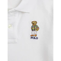 Little Boy's Polo Bear Cotton Mesh Shirt
