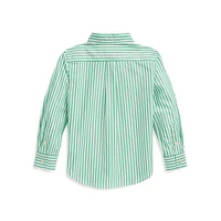 Little Boy's Striped Cotton Poplin Button-Down Shirt