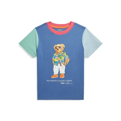 Little Boy's Polo Bear Colourblocked Cotton T-Shirt