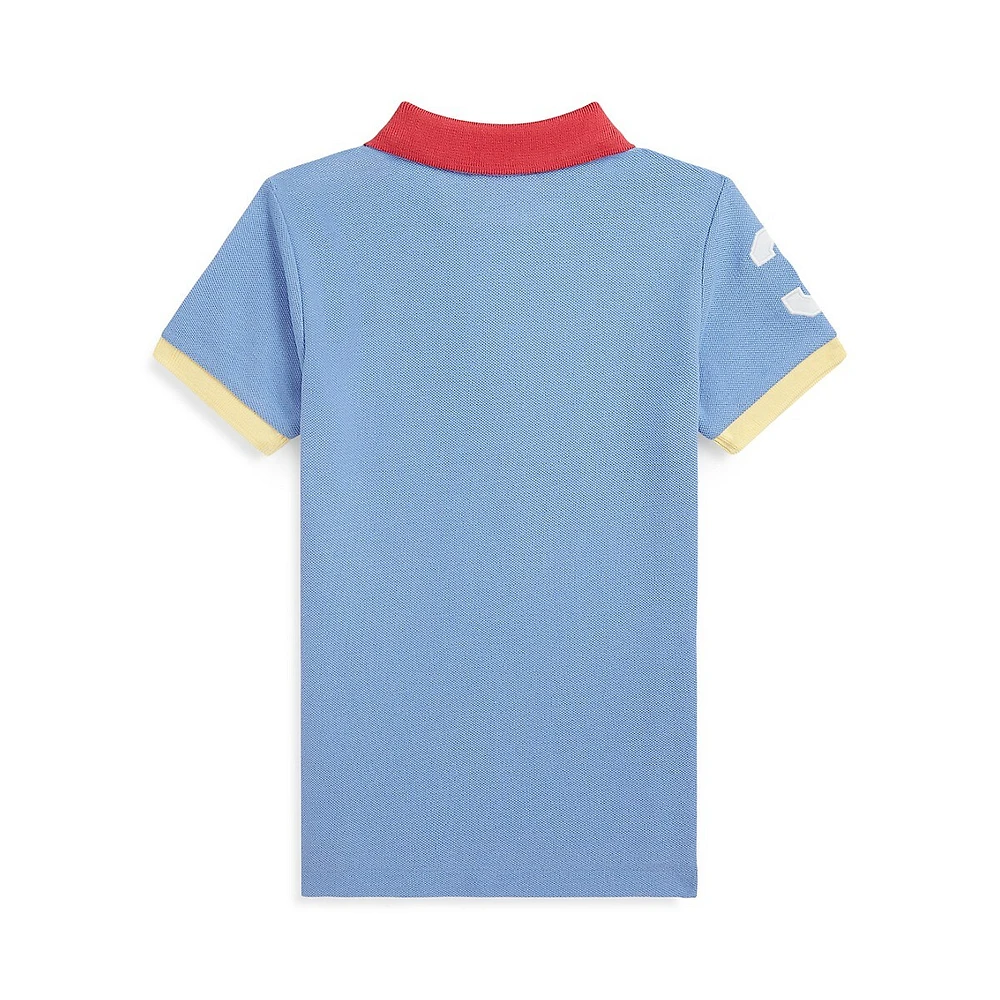 Little Boy's Colourblocked Mesh Polo Shirt