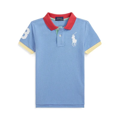 Little Boy's Colourblocked Mesh Polo Shirt