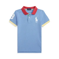 Little Boy's Colourblocked Mesh Polo Shirt