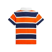 Little Boy's Short-Sleeve Striped Rugby Shirt