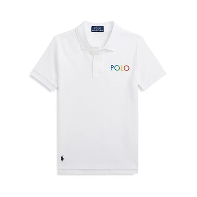 Little Boy's Ombré-Logo Mesh Polo Shirt