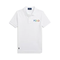 Little Boy's Ombré-Logo Mesh Polo Shirt