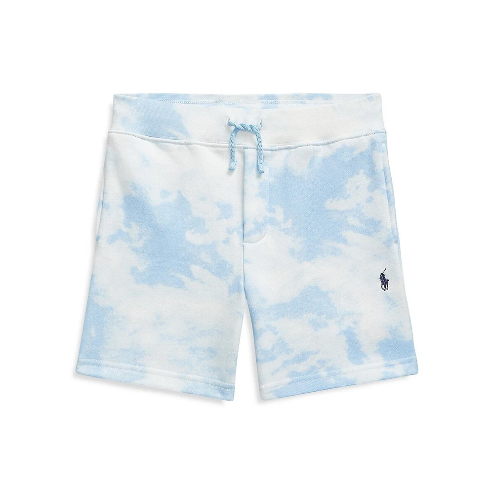 Little Boy's Tie-Dye-Print Fleece Shorts