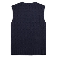 Boy's Cotton Cable-Knit Vest