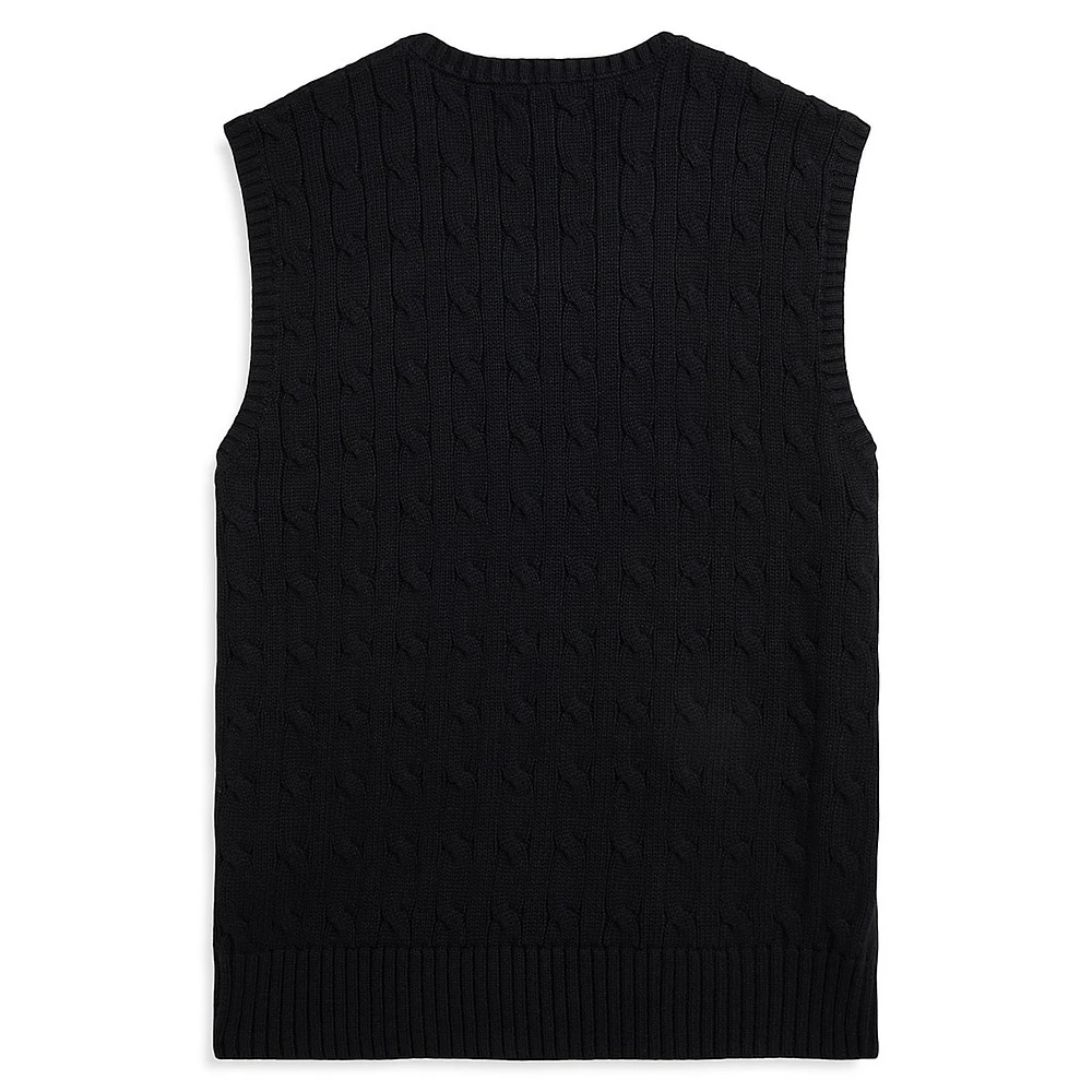 Boy's Cotton Cable-Knit Vest