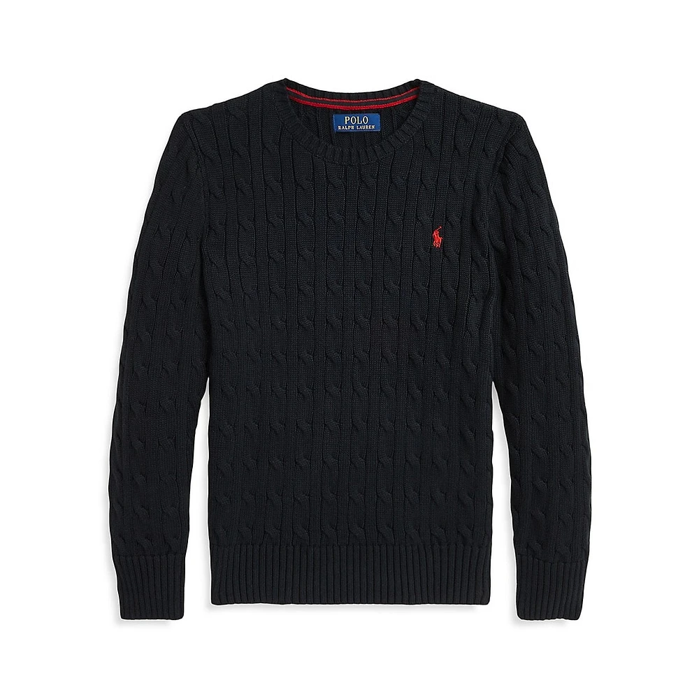 Boy's Cable-Knit Cotton Sweater