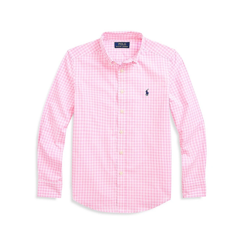 Boy's Plaid Poplin Shirt