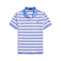 Boy's Striped Mesh Polo Shirt