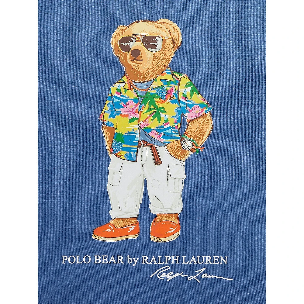 Boy's Polo Bear Colourblocked Cotton T-Shirt