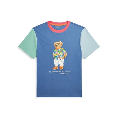Boy's Polo Bear Colourblocked Cotton T-Shirt