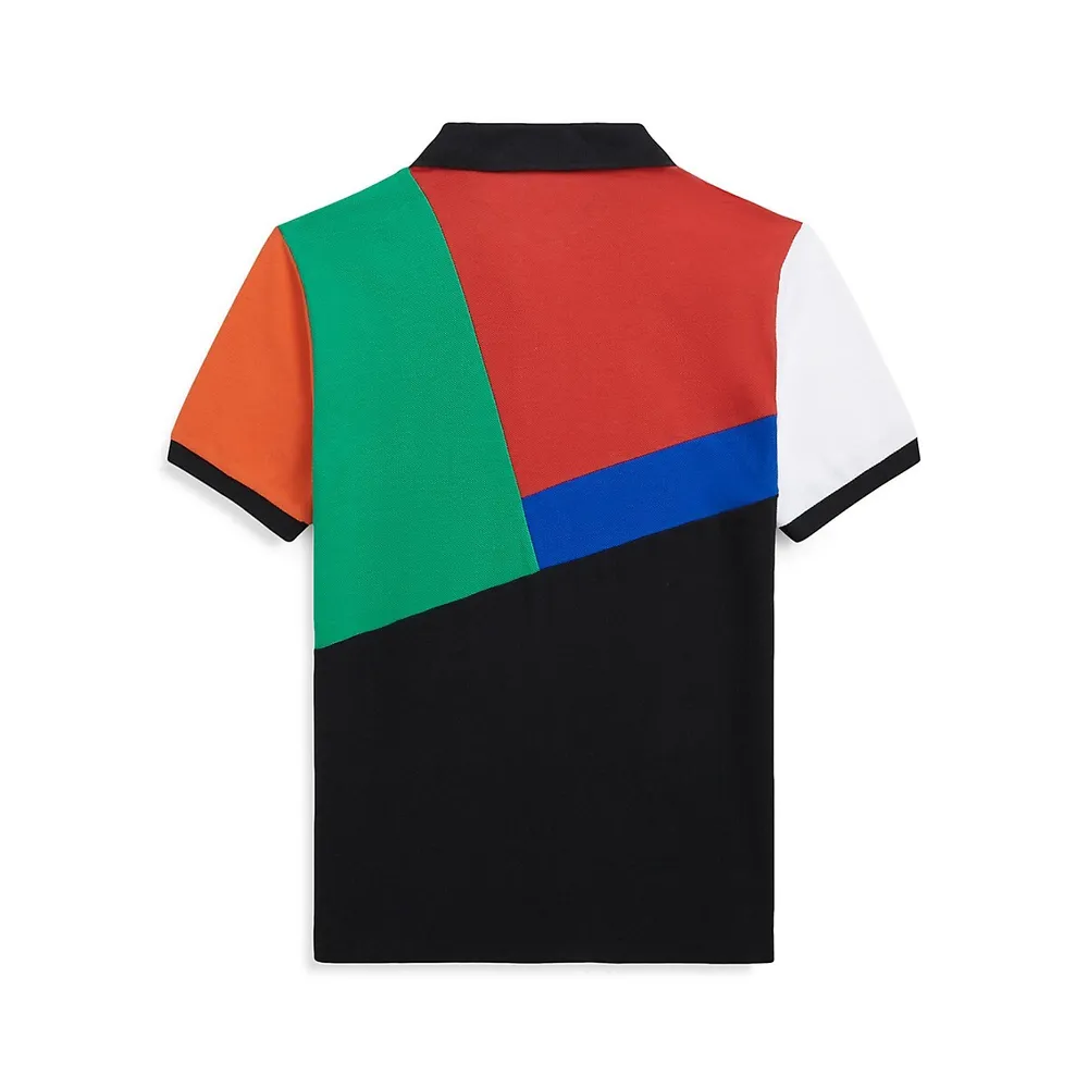 Boy's Colourblock Mesh Polo Shirt