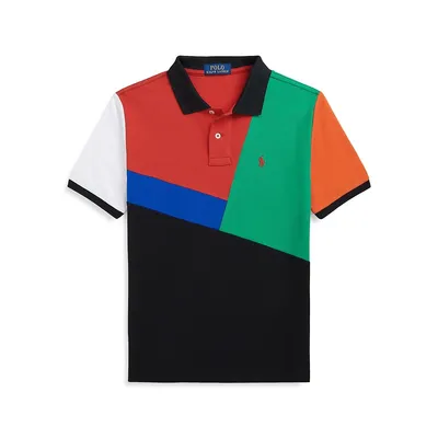 Boy's Colourblock Mesh Polo Shirt