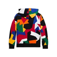 Boy's Abstract-Print Double-Knit Hoodie