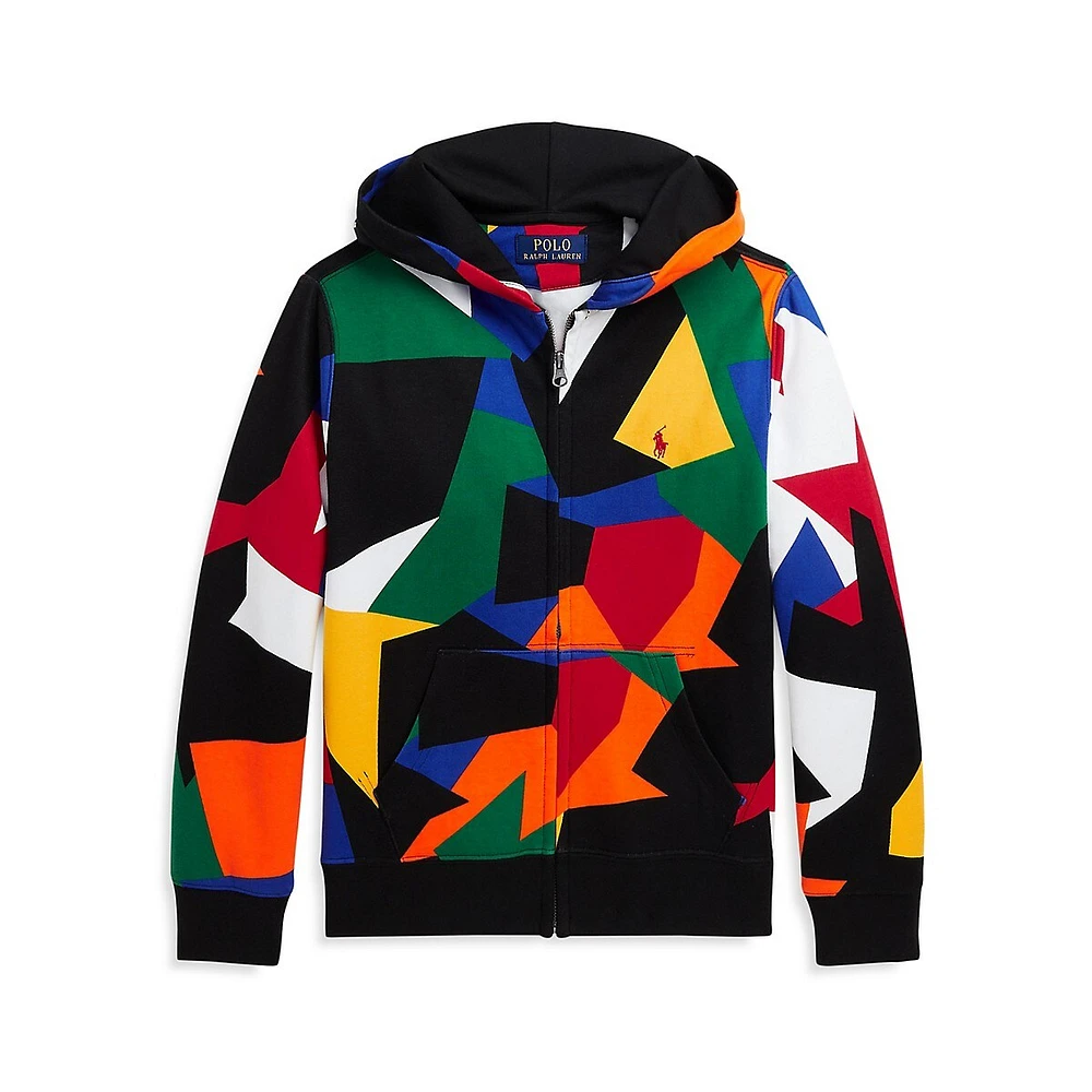 Boy's Abstract-Print Double-Knit Hoodie