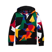 Boy's Abstract-Print Double-Knit Hoodie