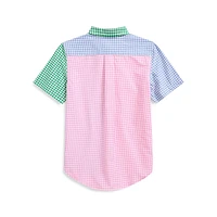 Boy's Colourblock Gingham Fun Shirt