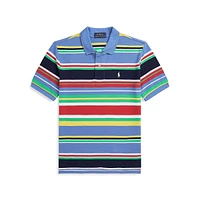 Boy's Striped Cotton Mesh Polo Shirt