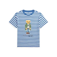 Boy's Polo Bear Striped Cotton Jersey T-Shirt