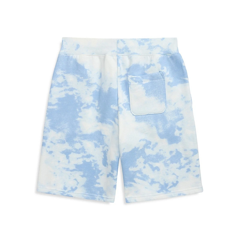 Boy's Tie-Dye-Print Fleece Shorts