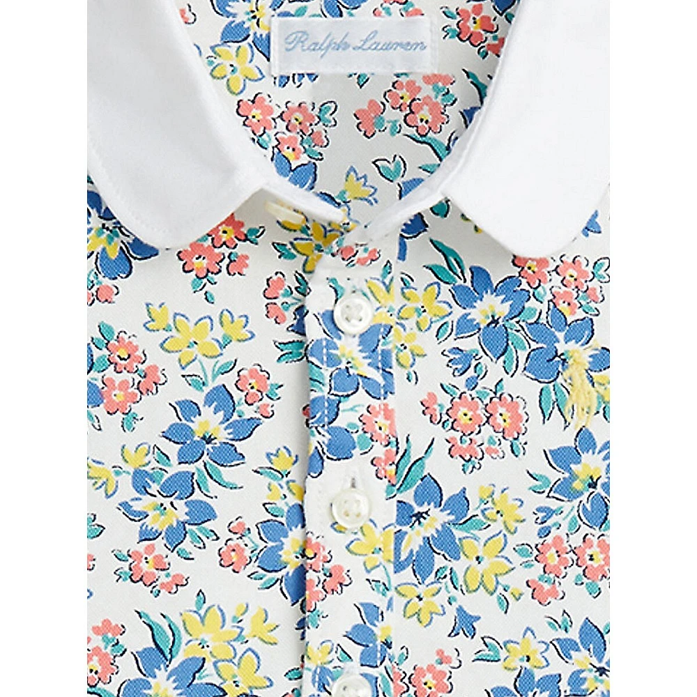 Baby Girl's 2-Piece Floral Oxford Shirtdress & Bloomer Set