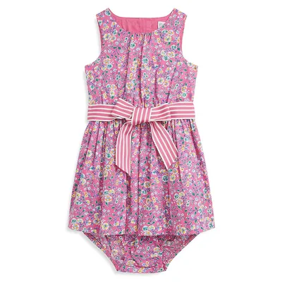Baby Girl's 2-Piece Floral Poplin Dress & Bloomer Set