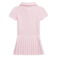 Baby Girl's Mini-Cable & Pleated Polo Dress