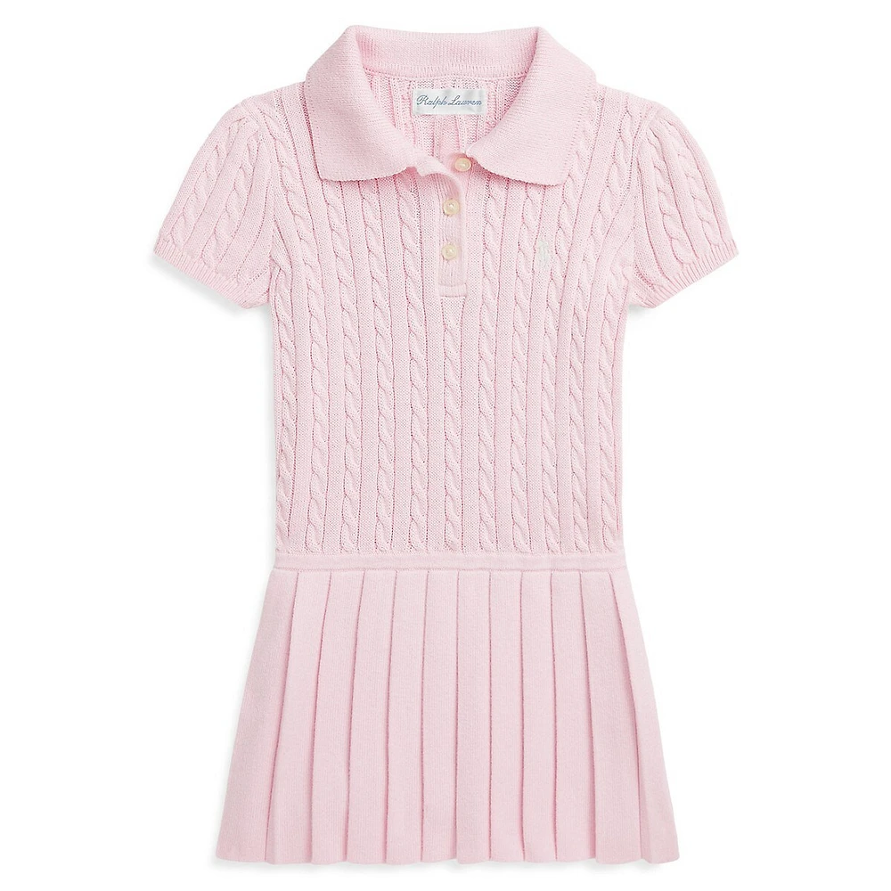 Baby Girl's Mini-Cable & Pleated Polo Dress