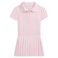 Baby Girl's Mini-Cable & Pleated Polo Dress