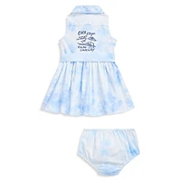 Baby Girl's Belted Graphic Shirtdress & Bloomers