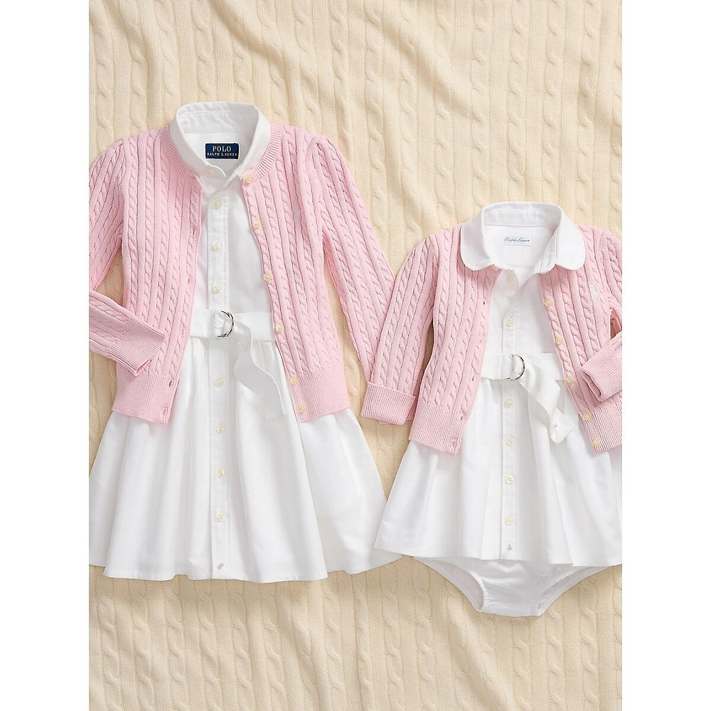 Little Girl's Belted Cotton Oxford Shirtdress