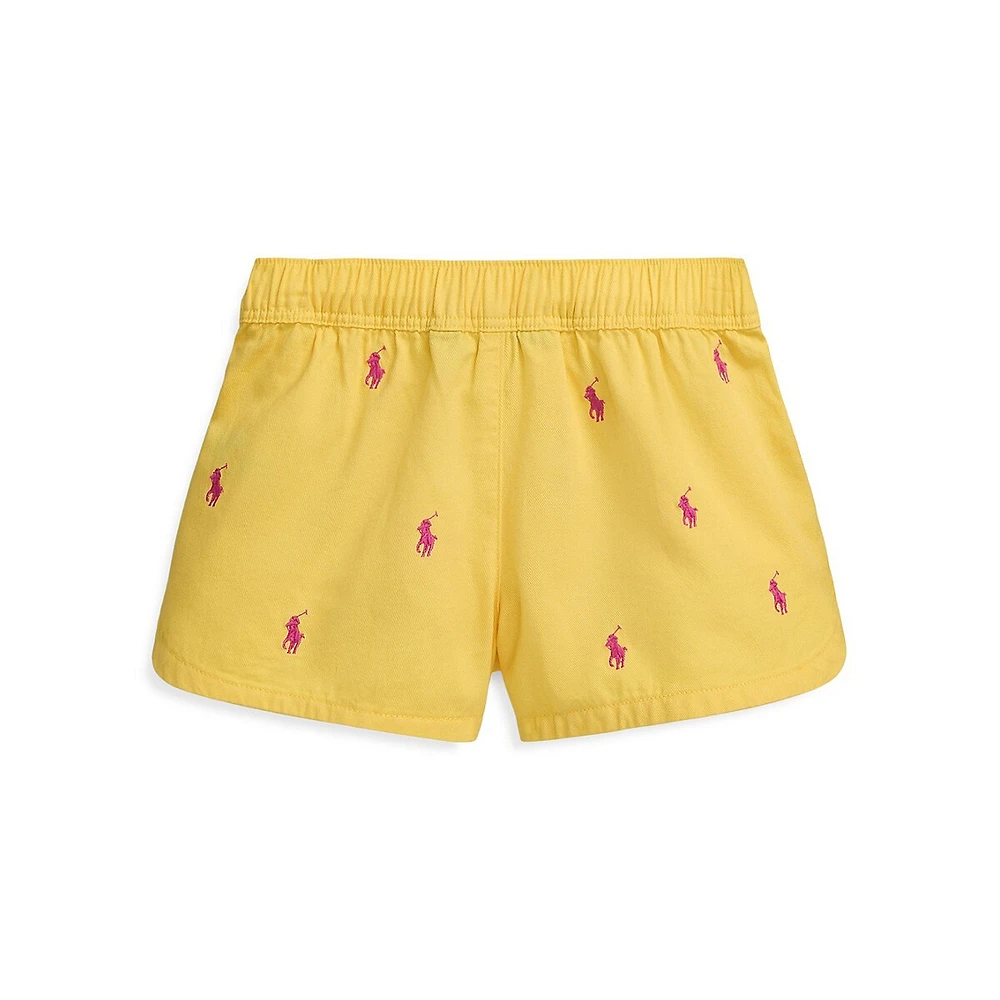 Little Girl's Polo Pony Cotton Twill Shorts