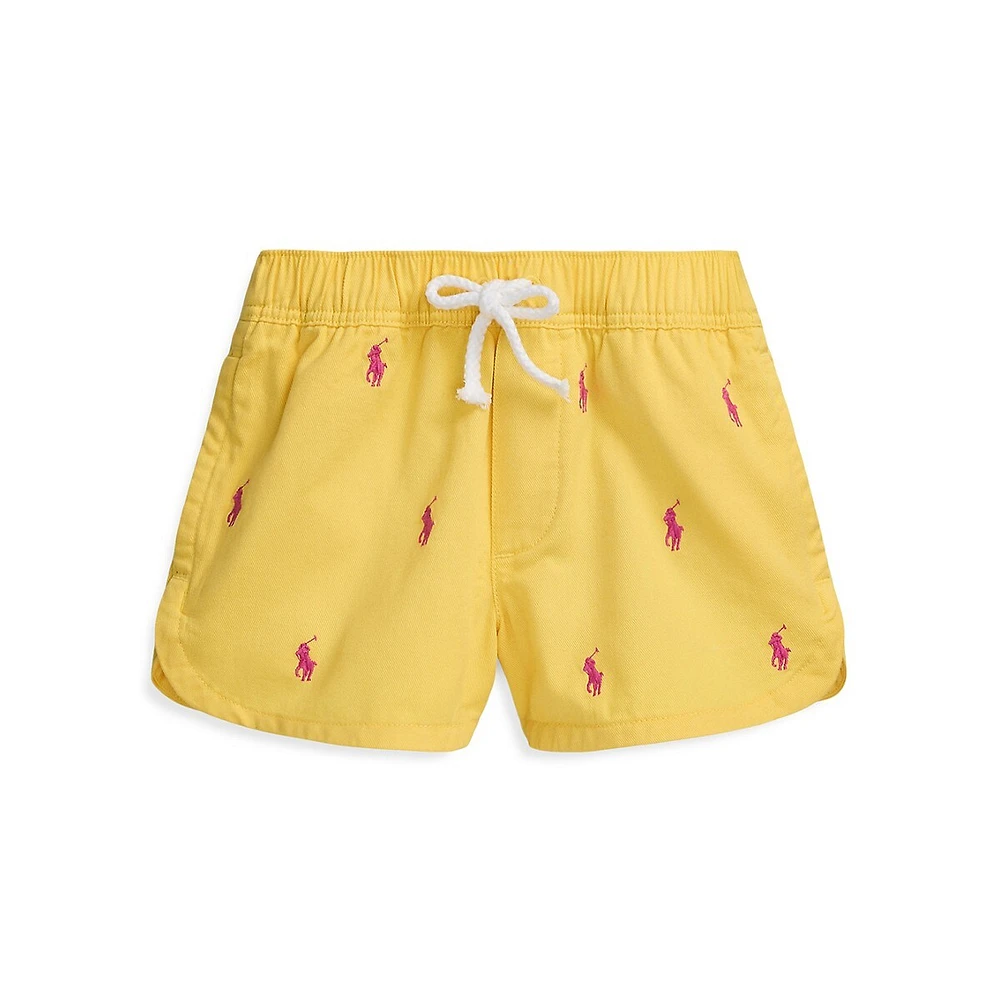 Little Girl's Polo Pony Cotton Twill Shorts