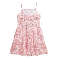 Little Girl's Floral Cotton Seersucker Dress