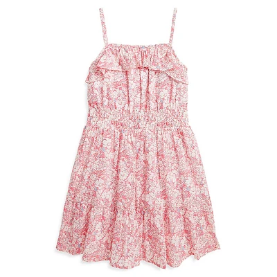 Little Girl's Floral Cotton Seersucker Dress