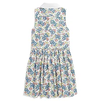 Little Girl's Floral Oxford Shirt Dress