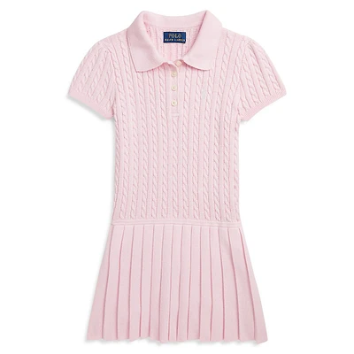 Little Girl's Mini-Cable Cotton-Blend Polo Dress